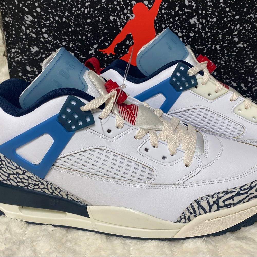 Jordan Men’s Athletic Shoes in White, Blue, Navy & Red